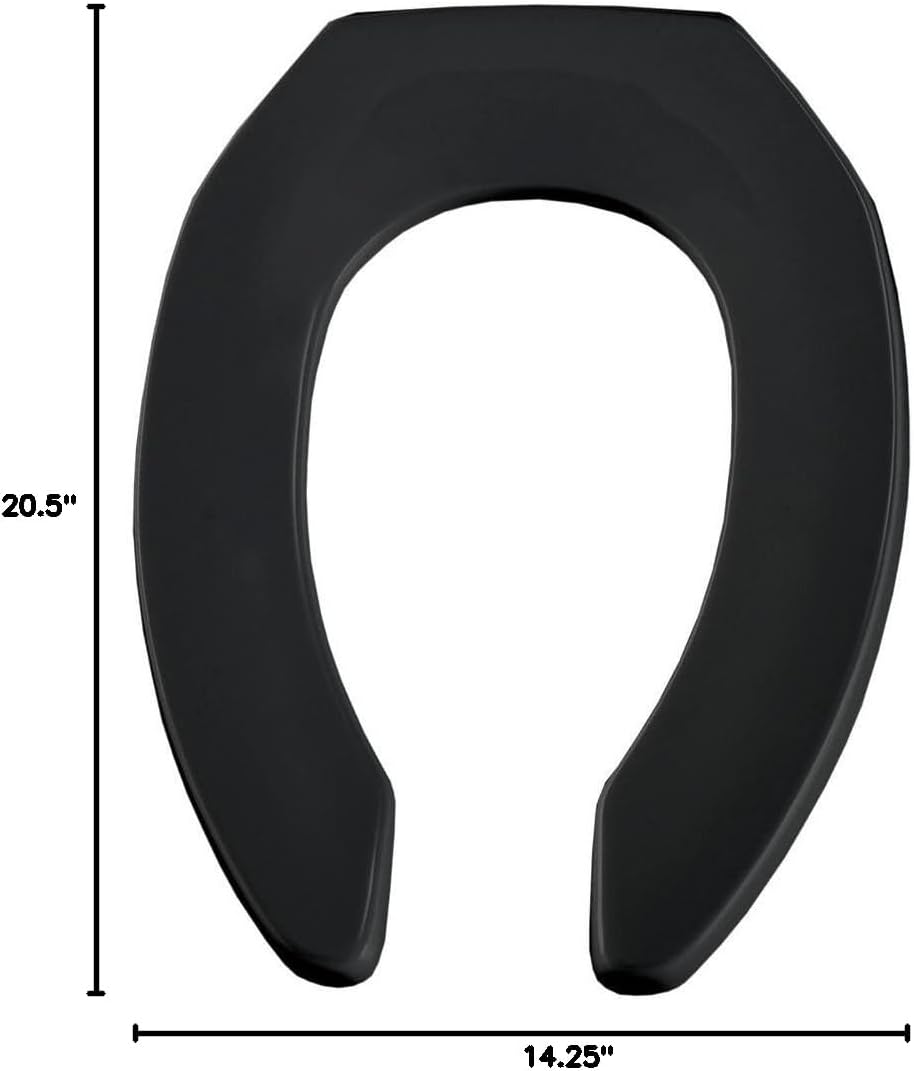 Bemis Elongated Black Plastic Toilet Seat