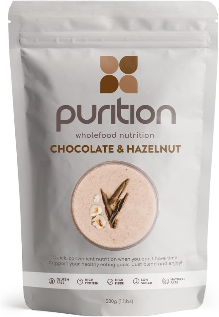 Chocolate & Hazelnut – High Protein Wholefood Shake | 500g Natural Meal Replacement with Whey Protein for Keto Diet, Weight Loss & Healthy Breakfasts | 12 Servings