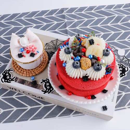 Image of Spiderman Sprinkles for Cake Decorating, 130g /4.6oz Edible Spiders and Pearl Sprinkles Mix, Red Blue Candy Pearls for Baking, Cookie Decorations and Cupcake Toppings, Children Birthday Party Supplies