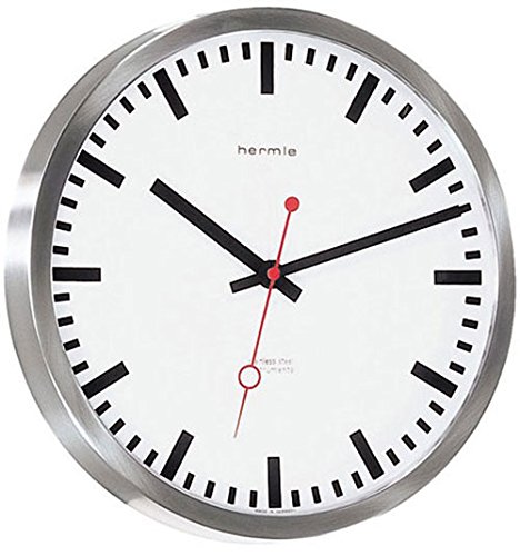 Hermle Moderne Wanduhr mit Funkwerk, Funkuhr, batteriebetrieben Grand Central- 30471-000870 Cover