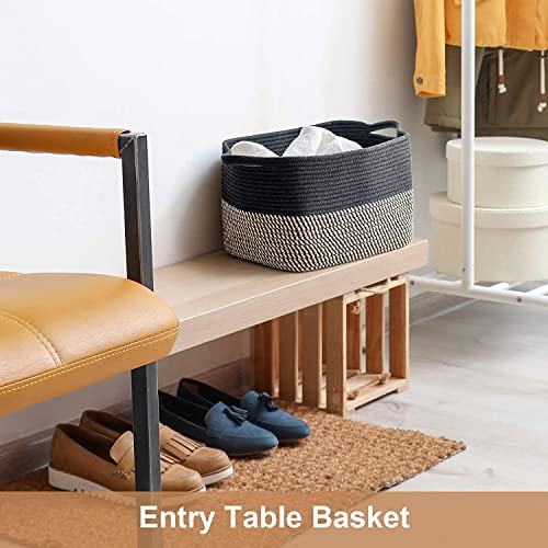 Image of GUDDE Cotton Rope Woven Storage Basket for Toys, Laundry & Blankets | Nursery Organizer Bin | Dog Toy Basket | Decorative Gift Hamper | Jute Style Home Storage (12 x 8 x 5)