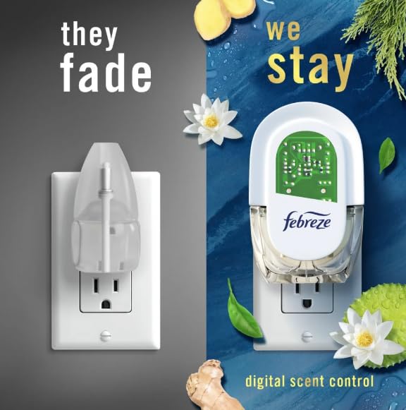 F.e.b.r.e.z.e Odor-Fighting Fade Defy Plug Air Freshener (2) of 0.87 fl oz Refills (Ocean)