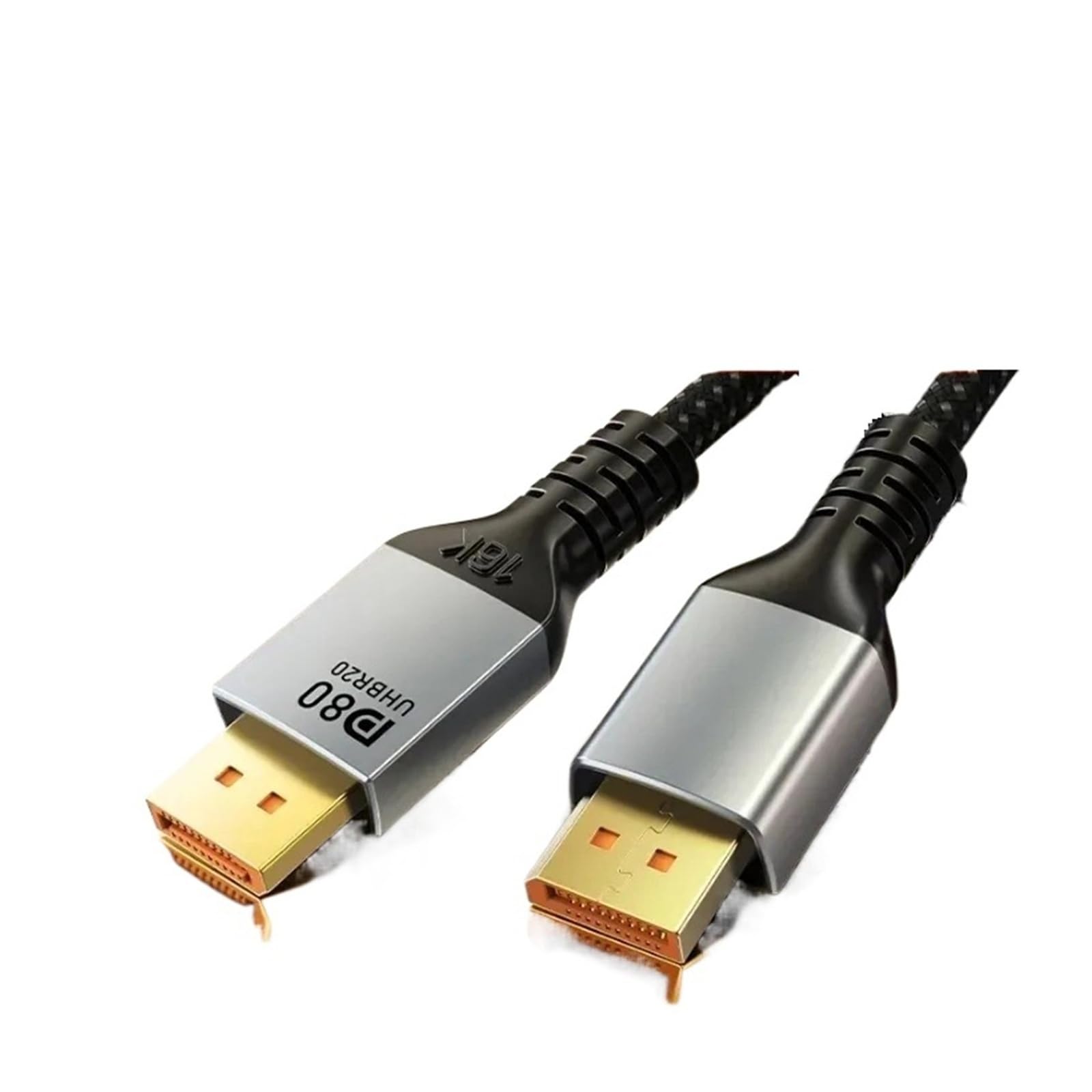 Cable DisplayPort 2.1 (16K@60Hz/8K@120Hz/4K@240Hz, 80Gbps) - Compatible Con HDTV/Proyector/PC, For Pantalla Ultra-HD(8K DP 1.4,2m)
