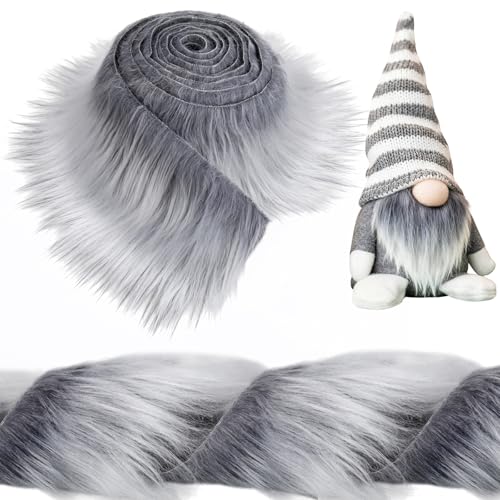 Tatuo 71 x 3 Inch Gray Faux Fur Trim for