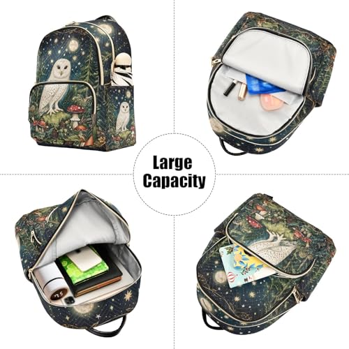 Image of ALAZA Beautiful Owl Forest Small Backpack Purse for Women Travel Bag Fashion Daypack Back Pack Shoulder Bag