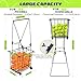 Portable Pickleball Tennis Ball Collector with Wheel, 90 Tennis Balls Capacity, Pickleball Retriever Basket Carrier Gatherer Picker Hopper Container