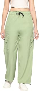 Aarika Womens Casual Wear Black Colour Solid Crep Cargo Pant Price In India