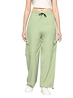 Aarika Womens Casual Wear Black Colour Solid Crep Cargo Pant