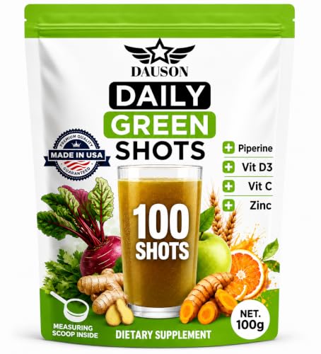 Image of Supergreen Shots | Daily Wellness Powder for Energy, Immunity & Gut Health Support with Wheatgrass, Matcha, Beetroot, Ashwagandha, Turmeric & Prebiotics | 100g