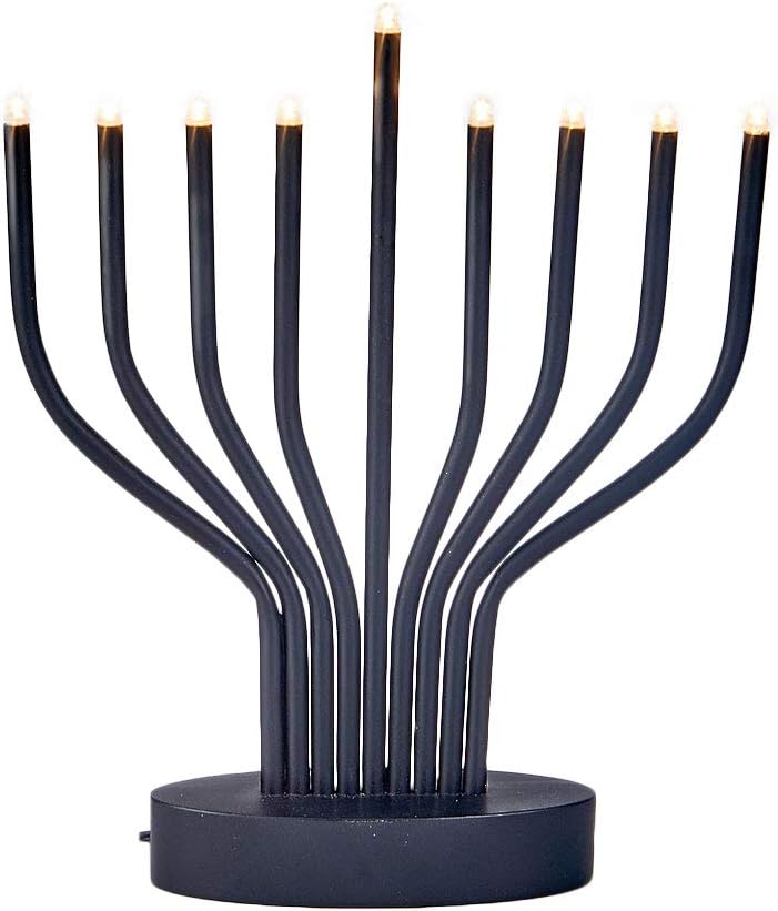 Rite Lite LED Black Metal Electric Chanukah Menorah with 4