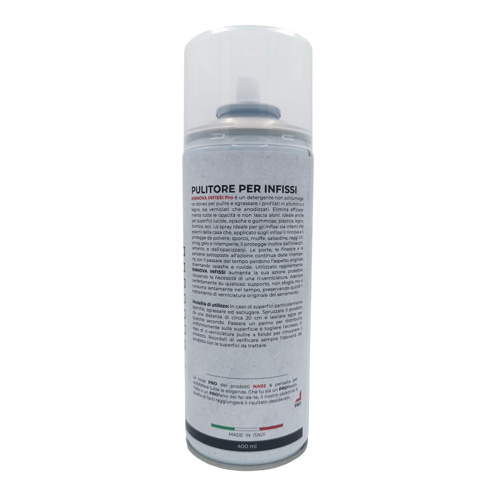 RINNOVA INFISSI Pro – Detergente Spray per Infissi in Alluminio e Legno | Anti-Aloni, Protettivo Anti-UV e Smog | Ideale per Interni ed Esterni | 400 ml (12)