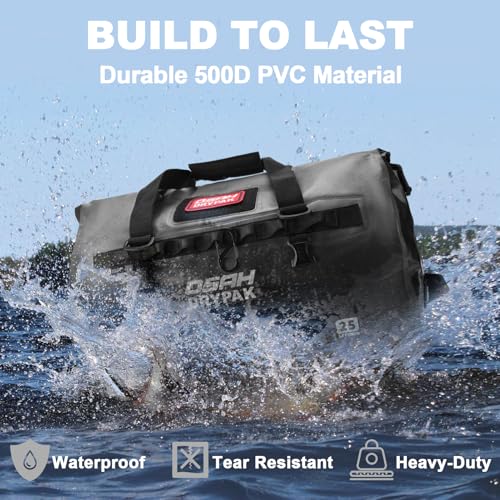 Image of Waterproof Duffel Bag 25L /40L /60L - Heavy-Duty Motorcycle Tail Bag, Roll-Top Dry Bag for Travel, Camping, Boating, Kayaking, Outdoor Adventure