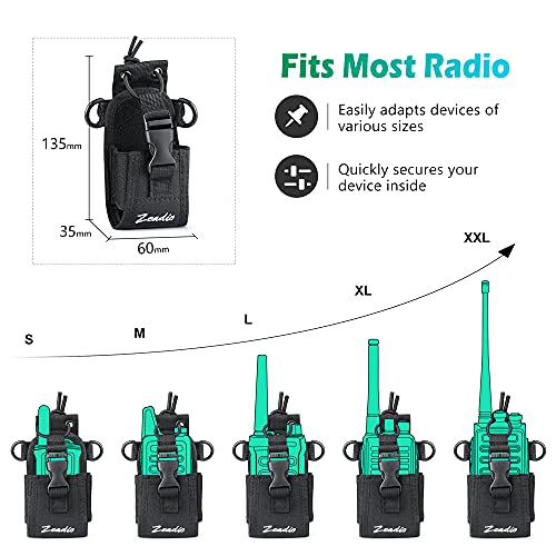 Image of Zeadio Versatile Two-Way Radio Case, Universal Durable Holster Pouch Case Holder for Two-Way Radio Walkie Talkies (ZNC-C, Pack of 2)