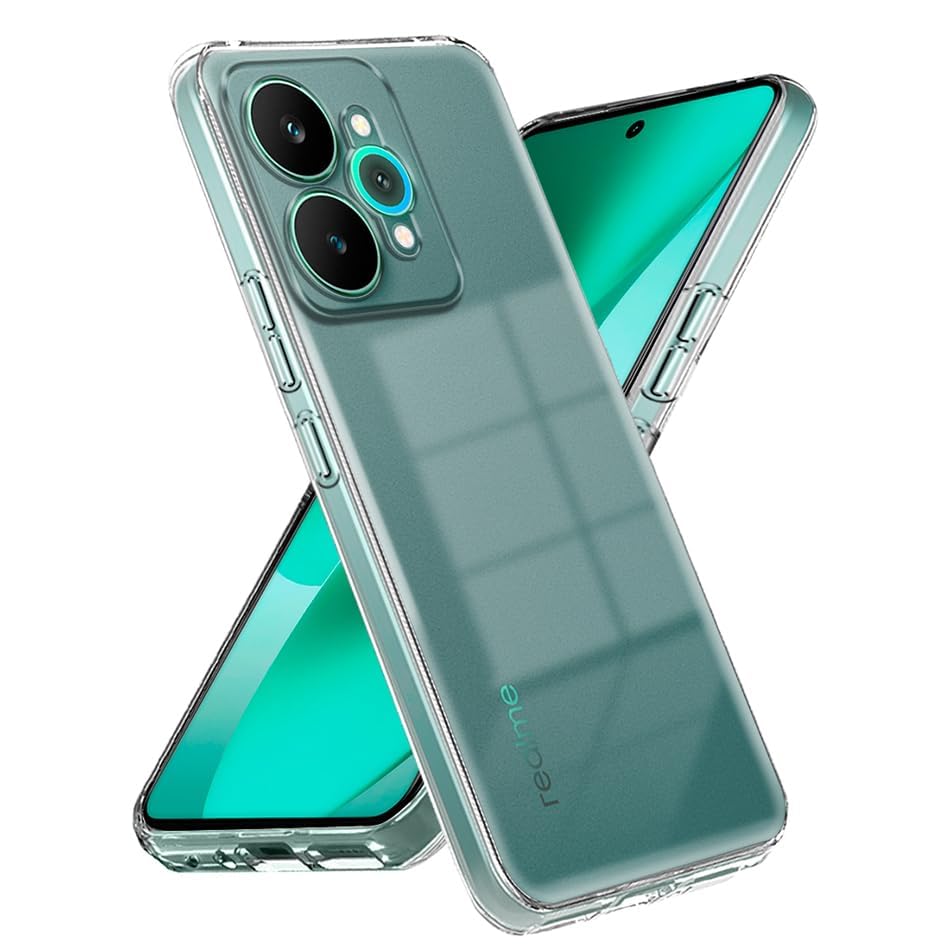 Image of Fashionury Crystal Clear Case for Realme 15 5G | Transparent TPU Silicone | Yellowing Resistance | Raised Camera Lips | Slim Transparent Cover