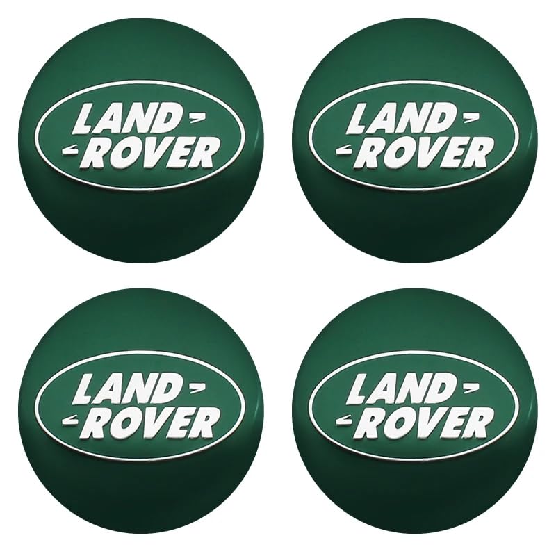 NIRBO Juego tapacubos cromados de 62 mm para Centro Rueda Coche, 4 Piezas para Land Rover SV Freelander Discovery Defender Range Rover Evoque Sport, Pegatina para neumáticos, embellecedor de Insignia