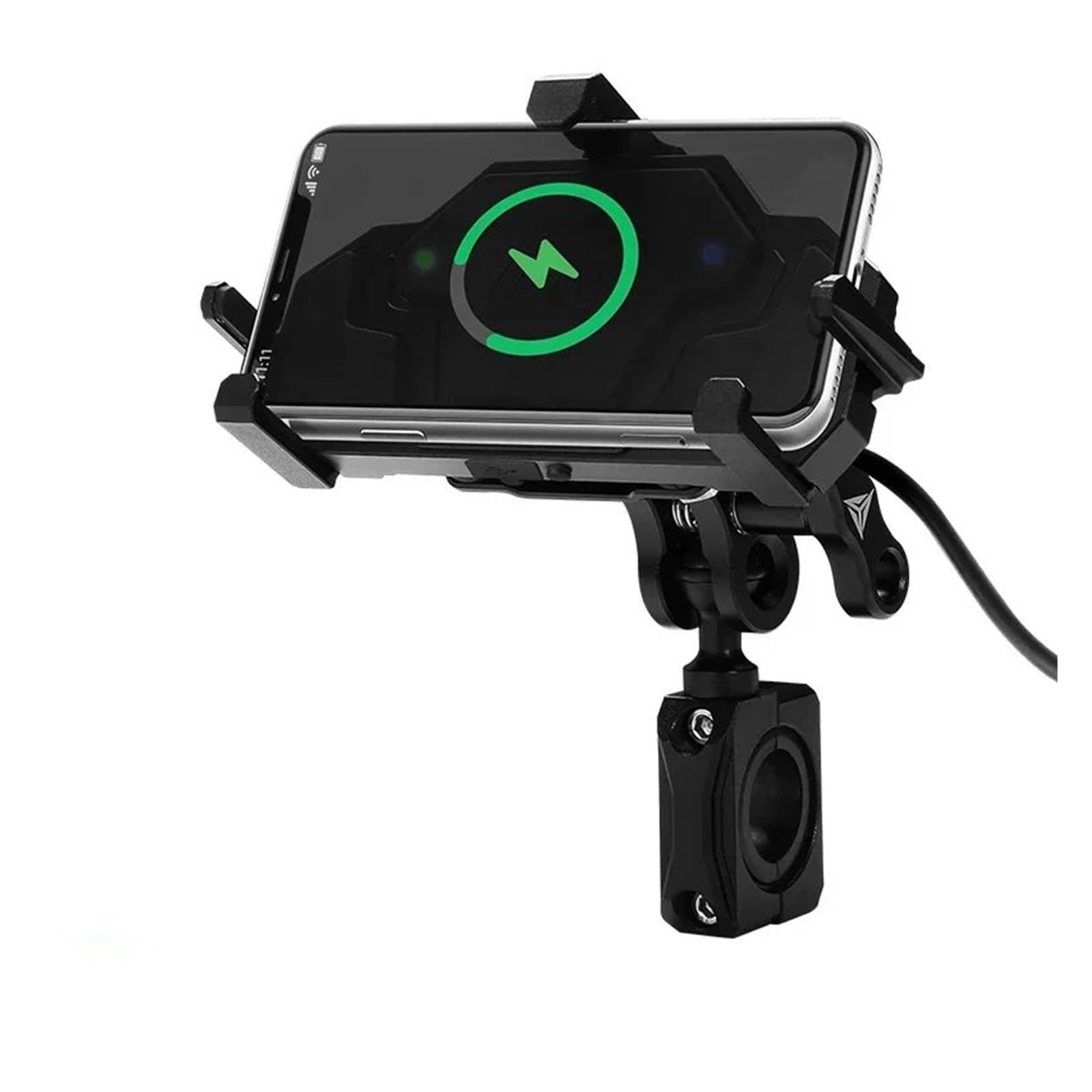 Uchwyt ramy nawigacyjnej 3.0, szybka ładowarka, uchwyt na telefon, motocykl, odporny na wstrząsy, nawigacja, uchwyt na telefon komórkowy, amortyzacja wstrząsów, stop aluminium (kierownica B-Charge)