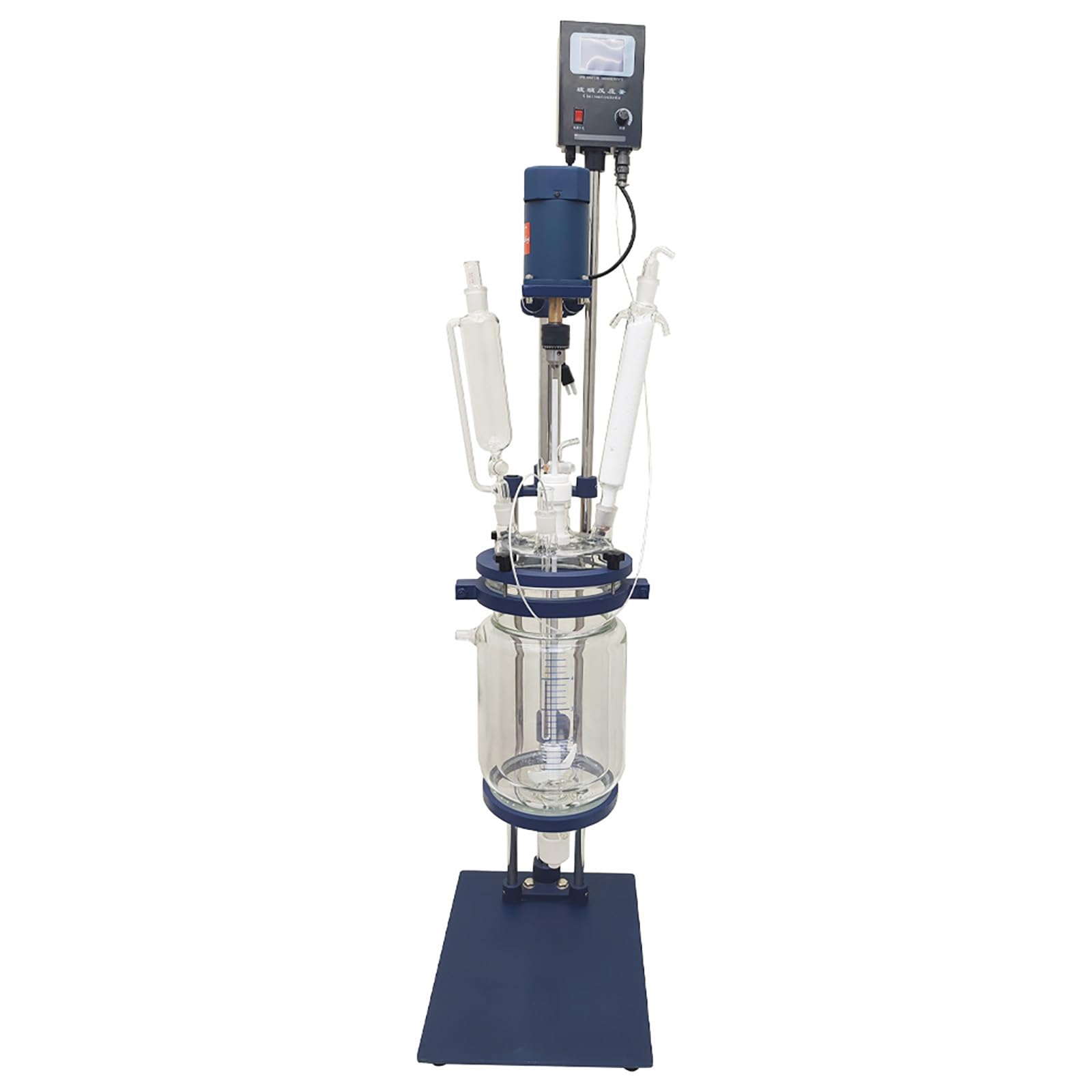 WYDDDARY Glass Reactor 5L Chemical Lab Jacketed Glass Reactor Vessel Double-Layer Glass Digital Display Vessel for Chemistry Reaction Distillation 110V 90W