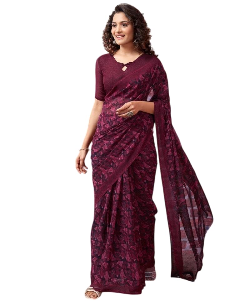 Image of Shiv Textiles Womens Shiv Textiles Women's Georgette Printed Saree