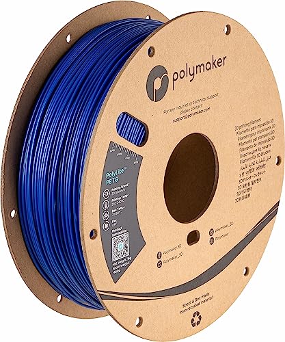 Image of Polymaker PETG Filament 1.75mm, 1kg Blue, 3D Printer Filament, PolyLite PETG, Cardboard Spool
