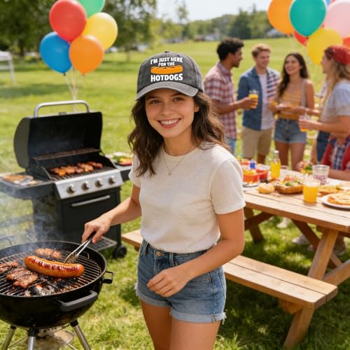 Image of I'm JUST HERE for The Hotdogs Hats for Men Baseball Caps Trendy Washed Workout Hats Light Weight