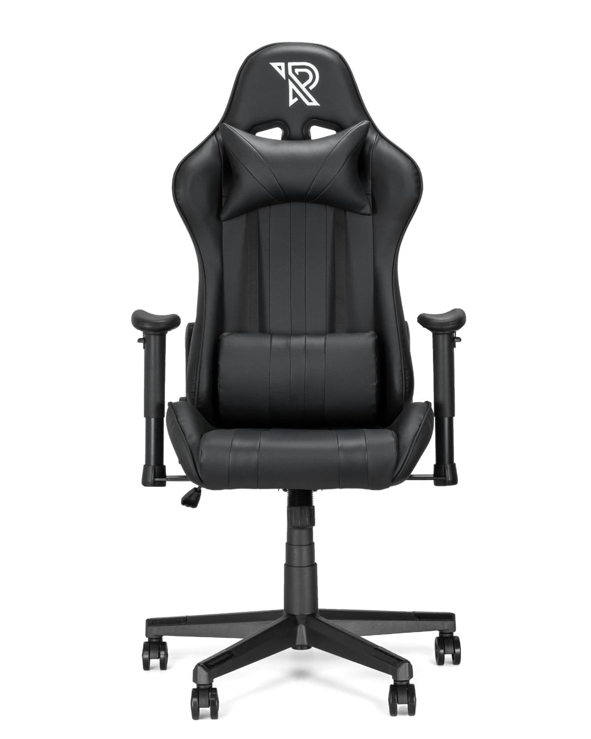 Felix Sedia Da Gaming Ergonomica Stile Racing Con Schienale Alto Per Persone Alte, Materiali Resistenti, Base In Nylon, Supporti Lombare E Cervicale Regolabili, Cuscini Inclusi, Nero