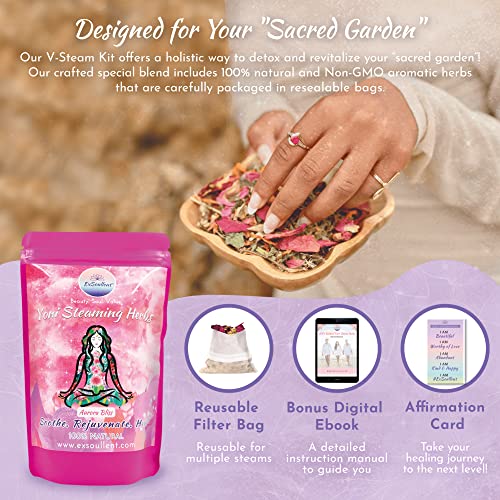 Image of Yoni Steam Herbs - 100% Natural Vaginal Steam, 10 Yoni Herbs Aurora Bliss Blend with Filter Bag | Soothe. Rejuvenate. Heal (2-4 Steams)