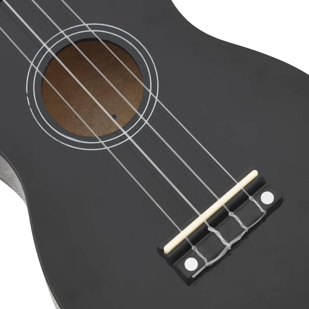 Sopran-Ukulele-Set mit Tasche für Kinder und Erwachsene Schwarz 21 Zoll Holz, inkl. 2 Picks, ideal für Anfänger, Musikunterricht, Bühne und Studio