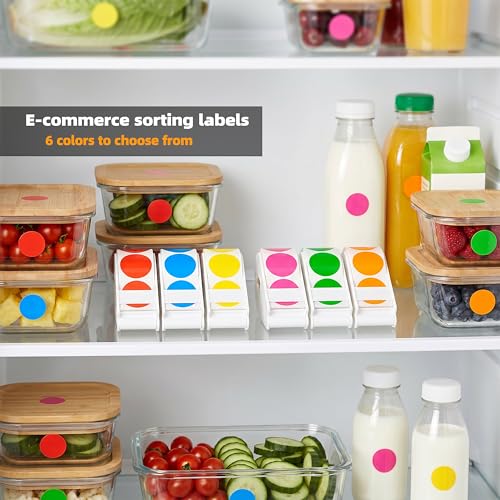 Image of Suitable for Lucky Sticker Transparent dot Sticker Dispenser. Includes 900 Pieces of 1-inch red dot Stickers, Round Color-Coding Labels, Ideal for Offices and classrooms.