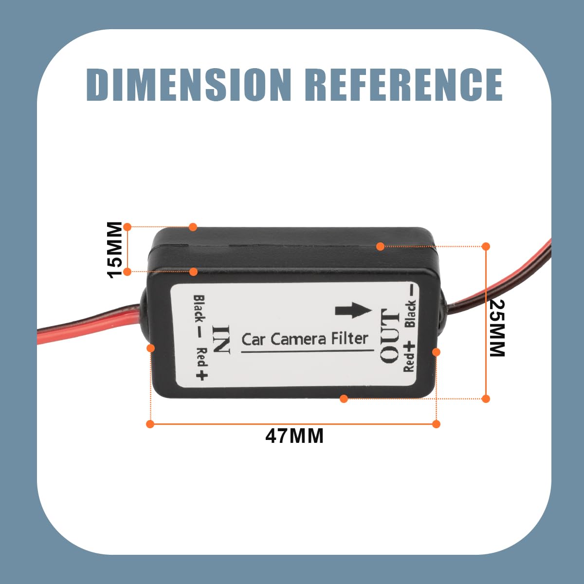 2 Pz Car Filter Raddrizzatore, 12V DC Car Reverse Macchina Fotografica Raddrizzatore di potere Filtro di alimentazione