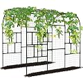UrGROWA Outdoor Garden Arch Trellis, 87" H Large Garden Trellis for Climbing Plants, Metal Plant Support Trellis Archway Arbor Tunnel Large Trellis for Vegetables Plant Cucumber Trellis