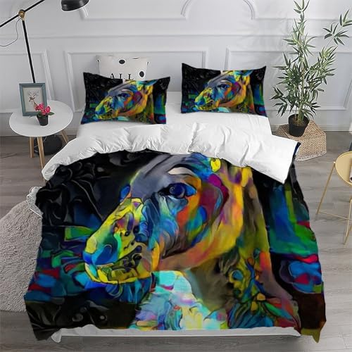 Housse de couette 220x240cm microfibre imprimé animaux 3D Kangourou Literie - 6