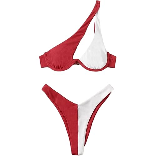 Lilosy Cutout Bikini Women String Tie Side Swimsuit High Cut Leg Cheeky Brazilian Bathing Suit