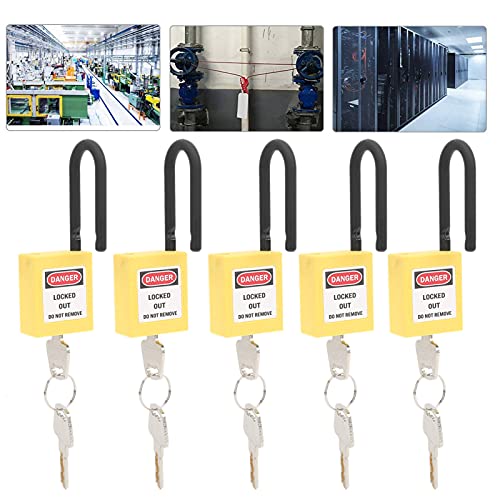 Cadenas de verrouillage isolant contre les risques électriques lot de 5 nylon jaune 38 mm - 4