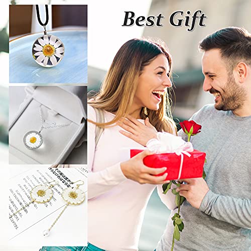 Flores Secas Prensadas HEISENLIN 60PCS Margarita Blanca miniatura 7