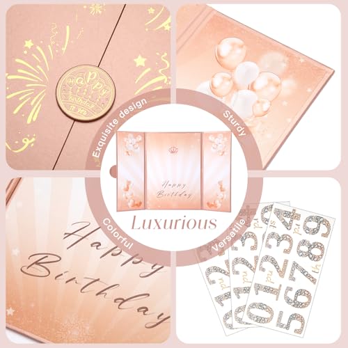 Image of Rose Gold Birthday Party Decorations,18 inch x 12 inch Creative Birthday Decorations Guest Sign in Book Alternative, for Men and Women of All Ages, Happy Birthday Party Supplies