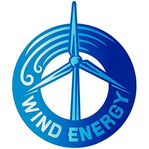 UNIQUE BRIGHT Wind Energy Power Electricity Window Sticker Decal (4.25" X 5") Cover