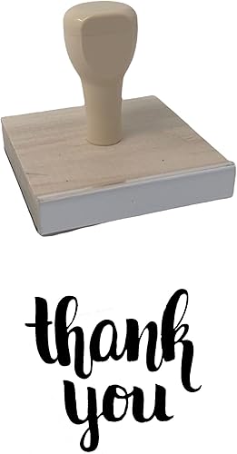Sello de goma Thank You, sello de madera de 4 x 4 pulgadas