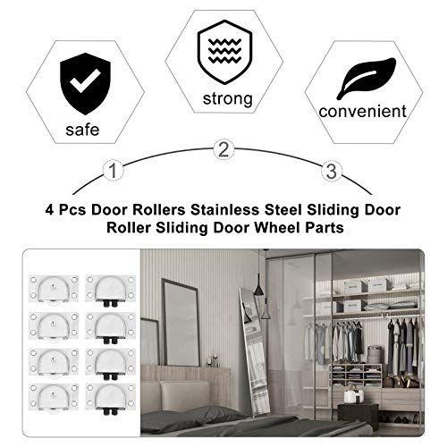 VILLCASE 4 Pares de Rodas Rolantes de Móveis Rodas Deslizantes para Armário de Guarda-Roupa Janela d