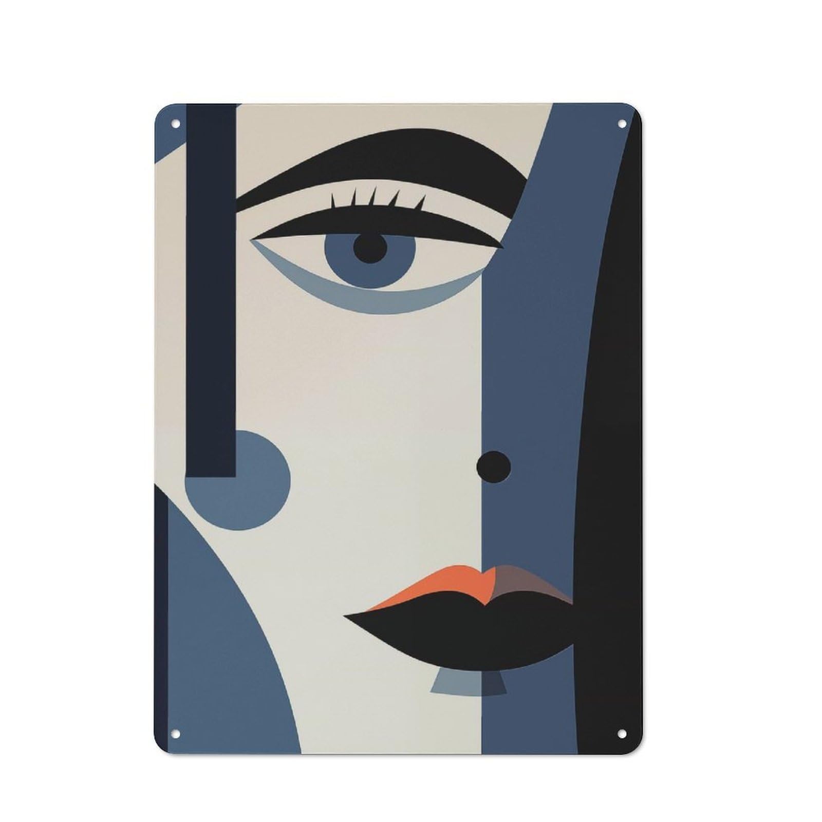 Junmoney Portrait Contemporary Art Metal Wall Sign 40X30cm, Loft Style Urban Room Decor For Flat, Bar, Studio Or Gallery Wall