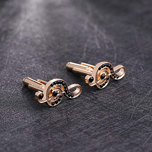 Mancuernillas para hombre KnBoB con nota musical y circonia cúbica miniatura 5