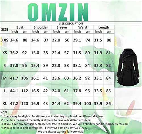 OMZIN Women's Long Shaggy Belted Pea Coat Slim Faux Fur Collar Coat Bridal Jacket with Belt4