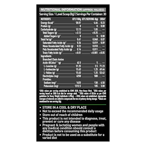 Image of MuscleBlaze BCAA Pro Powder, Powerful Intra Workout (Litchi, 240g, 30 Servings) | With 5g BCAAs & 500mg Electrolytes