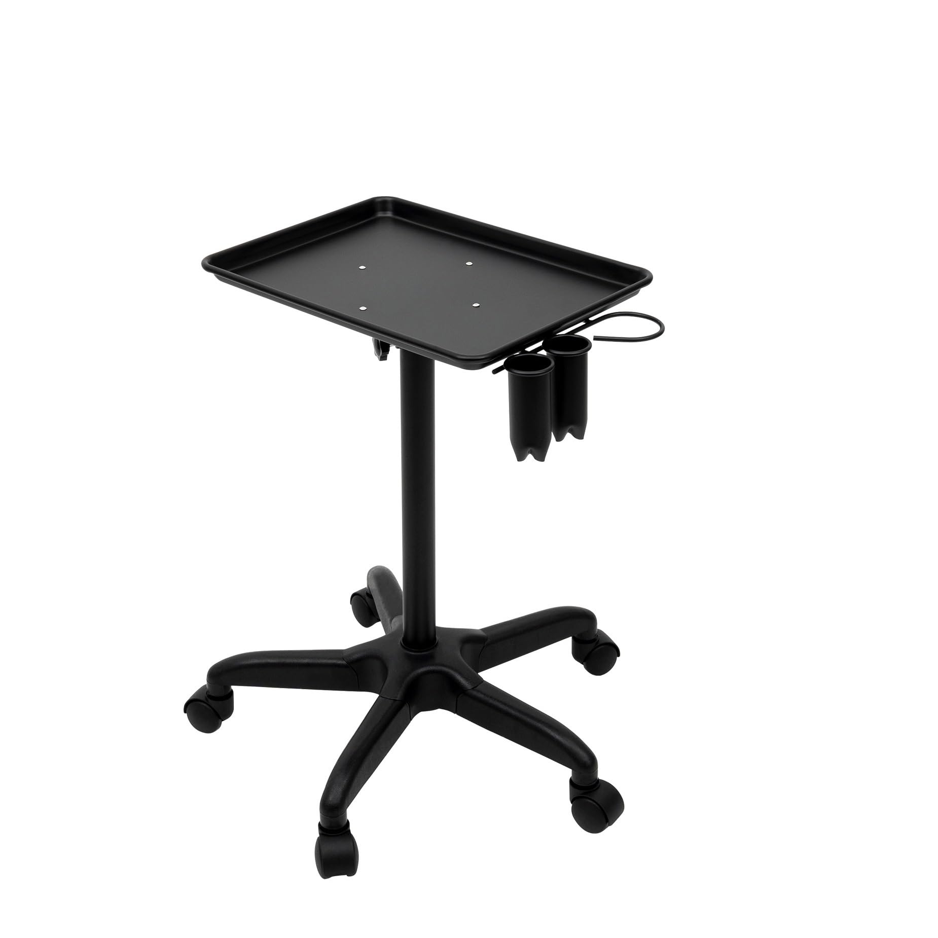 TKJfdTY Salon Trolley Aluminum Salon Rolling Cart Tattoo Mobile Trolley Hair Instrument Service Tray Beauty Trolley, Silver,Black
