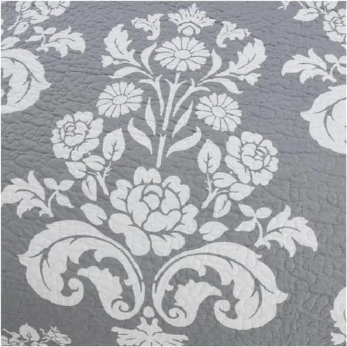 Parure de lit couvre-lit imprimé uni en coton avec couverture Queen Size