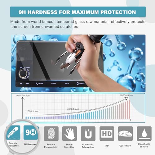 Image of CDEFG for 2026 Honda Civic Screen Protector, for Honda Civic (LX /EX /EX-L /Sport /Sport Hybrid) 7-inch Touchscreen, 9H Tempered Glass 2023 2024 2025 2026 Civic Hatchback Sedan Accessories Screen Cover