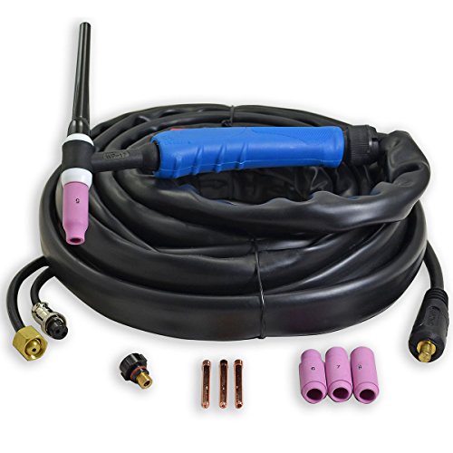 Lunghezza 25 piedi RIVERWELD WP 17 WP-17K Torcia per saldatura TIG raffreddata ad aria 150 Amp Euro-Style 7,6 metri 25 piedi