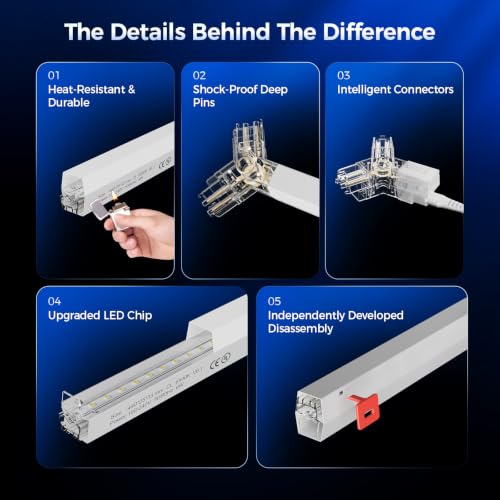 Gneng Hexagon Garage Lights, 6500K Ultra Bright LED Hexagon Lights, 156W 17280LM; Honeycomb Light for Garage, Barber, Workshop, Basement,Gym Lighting (5 Grids White Hex Light) - image 4