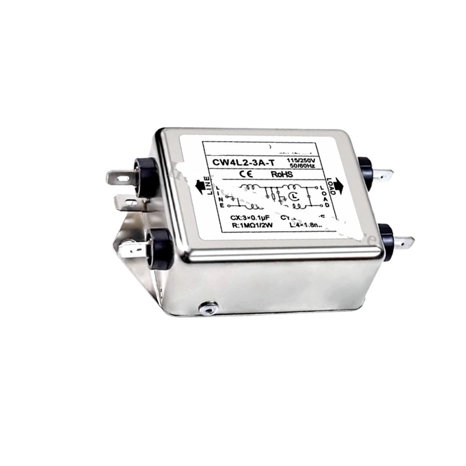 YTMJPQQJI Single-Phase AC 220V Purification CW4L2-3A-T 6A 10A 20A 50/60Hz CW4L2-20A-T Power Filter(CW4L2-3A-T)