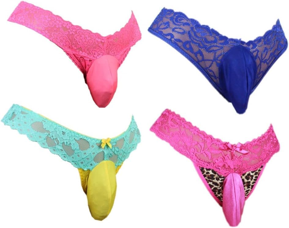 yosriling Sissy Pouch Panties For Men Assorted Men's Underwear Sexy Briefs Lace Bikini Thong G-string Low Rise For Daily Wear3