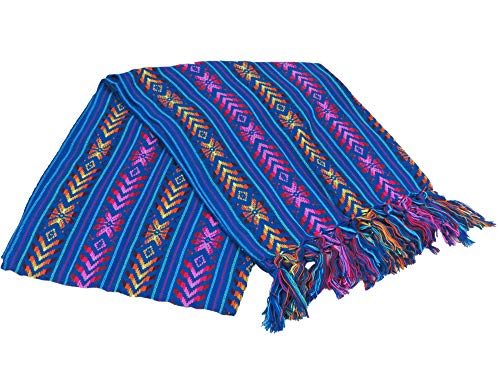 Leos Imports Traditional Women's Mexican Rebozo Shawl with Design, Multi-Purpose, Pashima Wrap with fringe - Handwoven